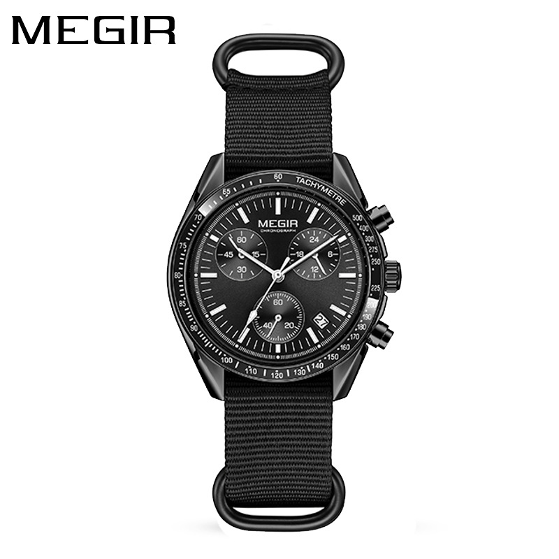 Canvas Strap Watch - MEGIR 2247 Nieuw Luxe Herenhorloge Canvas