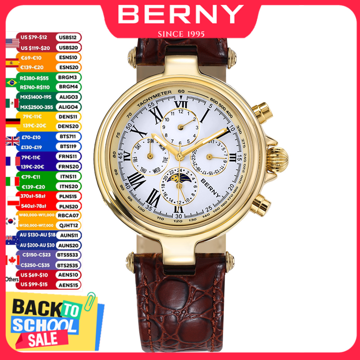 Seiko Watch Prospex - BERNY Retro Automatisch Herenhorloge Zon &