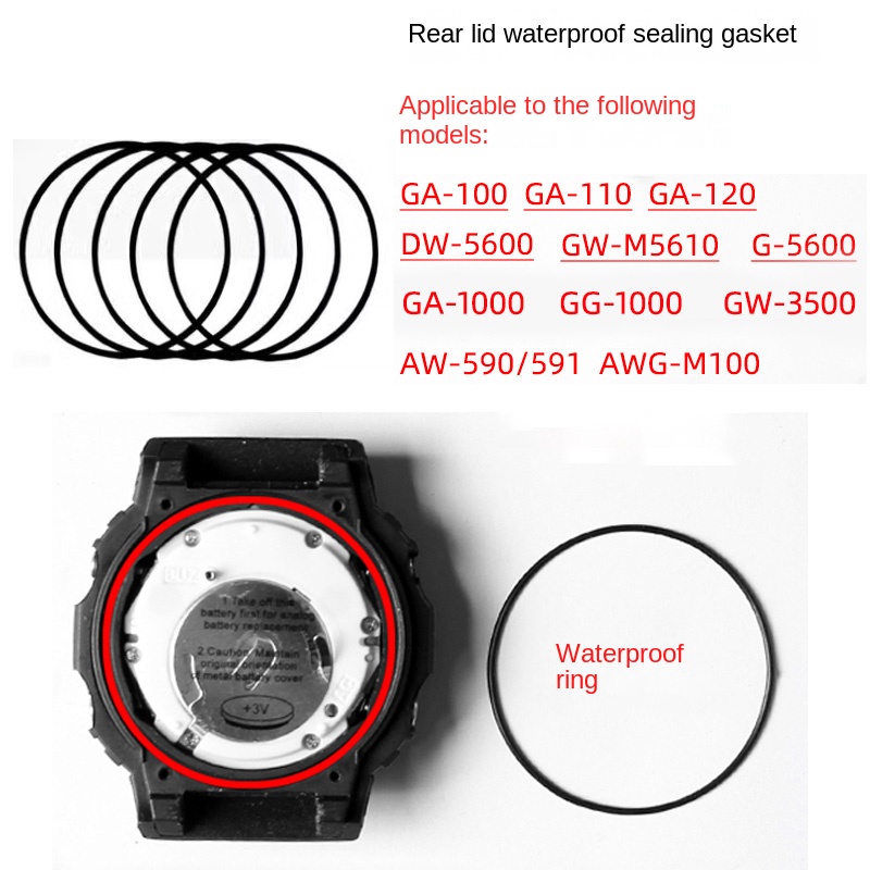 Casio Watch G-Shock Dw-5600 - Achterklep waterdichte ring voor Casio G-SHOCK