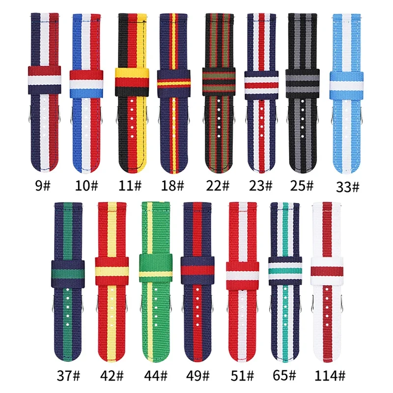 Canvas Strap Watch - 20 mm 22 mm geweven nylon