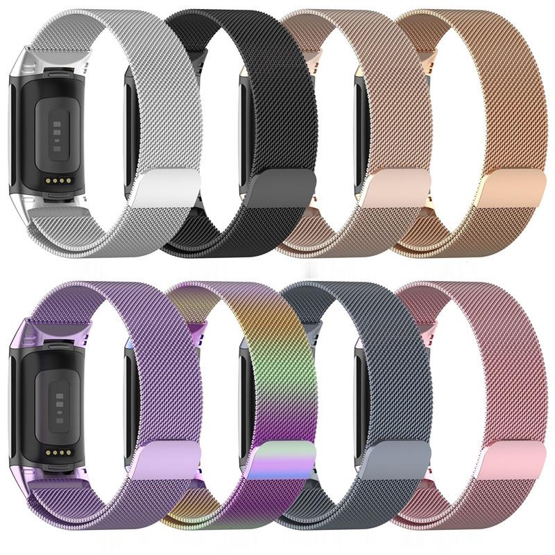 Milanese Loop Magnetic - Metalen Band Voor Fitbit Charge 5