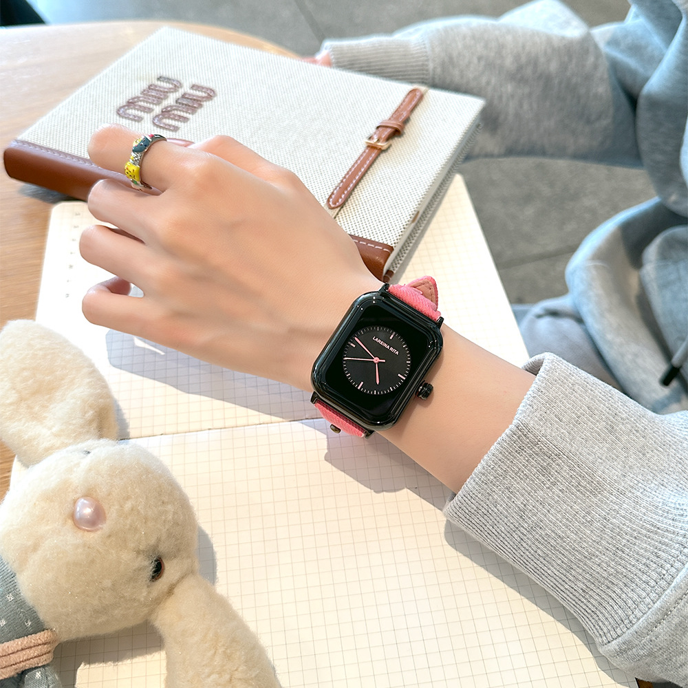 Nieuw stijlvol vierkant horlog - Canvas Strap Watch recensie en prijs