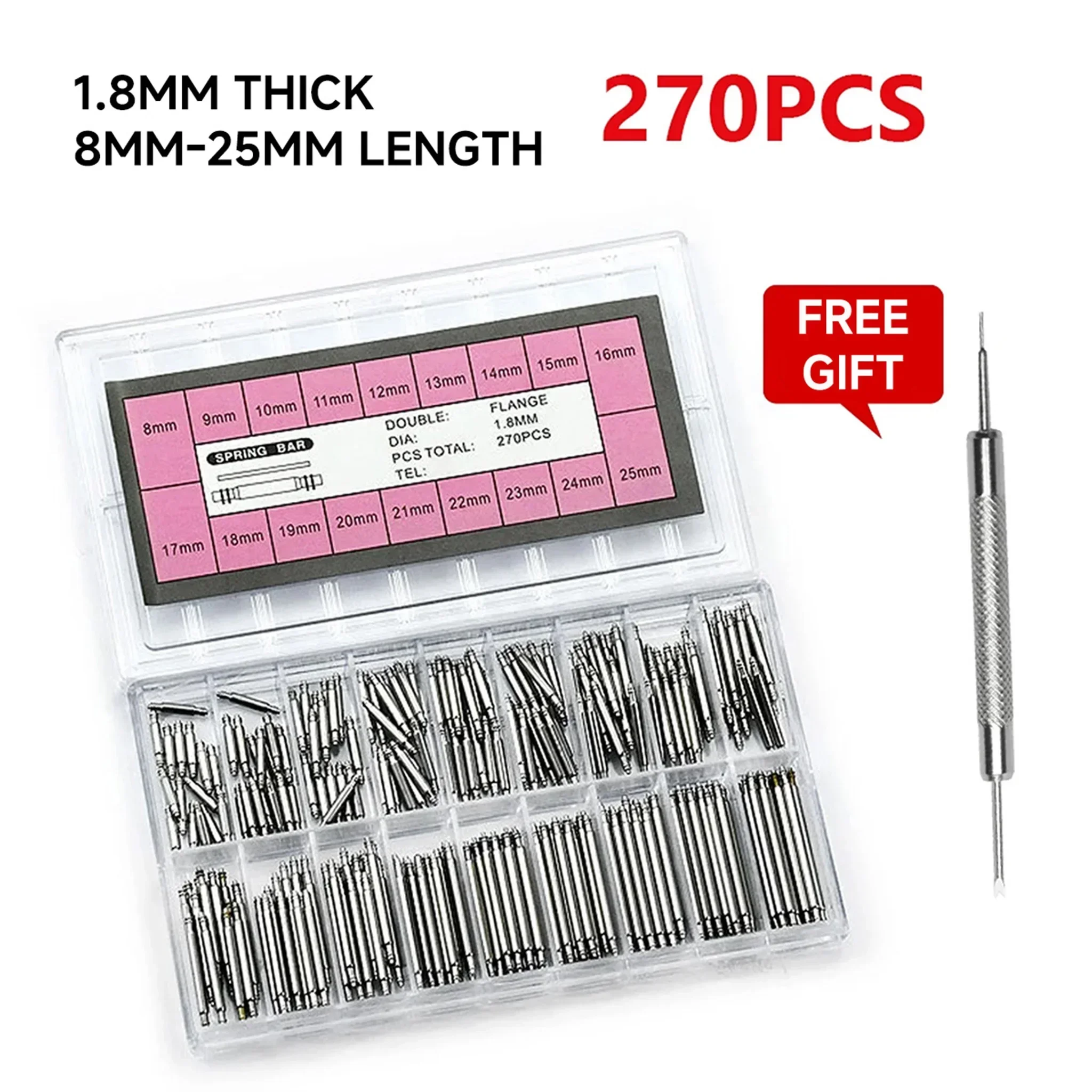 270 stks/set Roestvrij Stalen  - Spring Bar Tool Set recensie en prijs