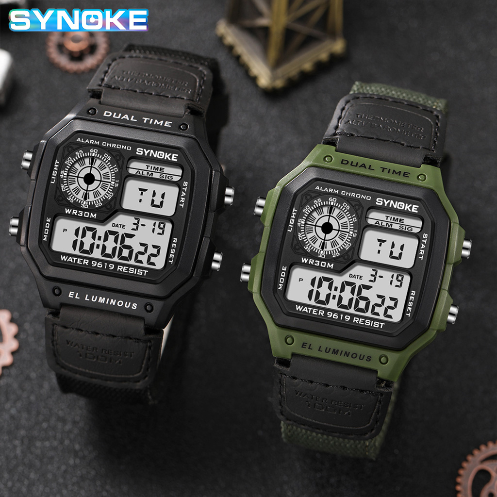Synoke Outdoor Militair Digita - Canvas Strap Watch recensie en prijs