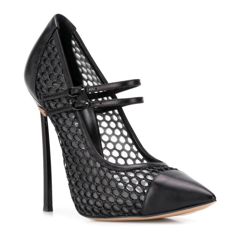 Sexy Mesh Patchwork Puntschoen - Mesh Strap Metal recensie en prijs