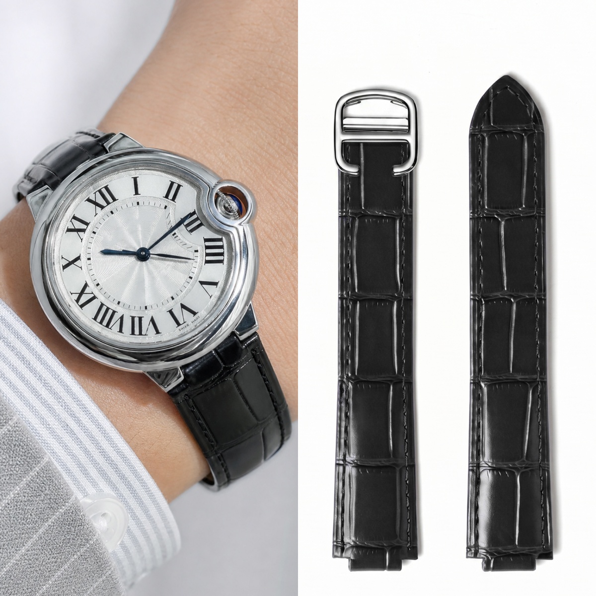 Speciale dubbele convexe leren - Cartier Watch Ballon Bleu recensie en prijs