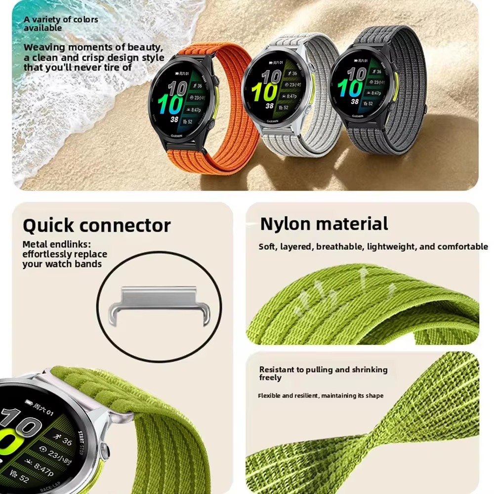 20mm 22mm Nylon Loop band voor - Sport Loop Velcro recensie en prijs